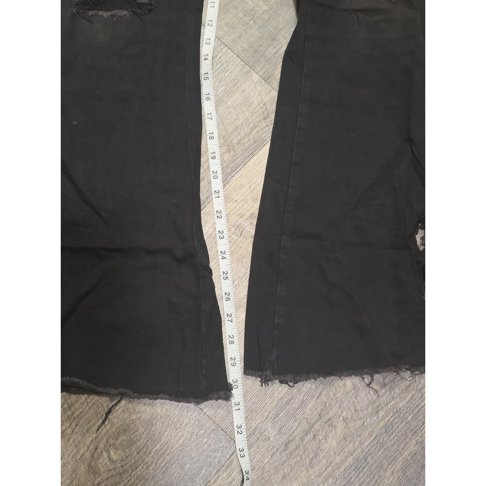 Sheng Fan Womens 2XL Black Distressed Flare Pants Stretch Bell Bottom NWT - Picture 4 of 6
